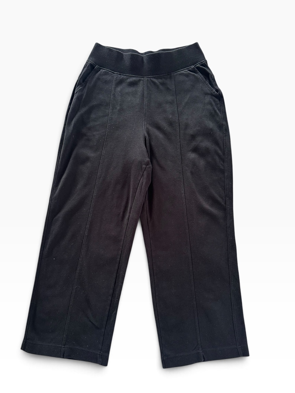 Pact Organic Cotton Airplane Pintuck Wide Leg Pant Black Size Small